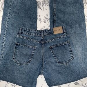 Motel Low Rise Parallel Jeans in Bright Blue